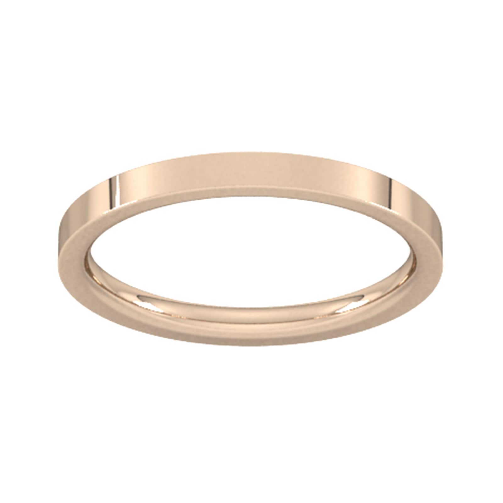 18ct Rose Gold 1.5mm Flat Court Heavy Wedding Ring - Ring Size P