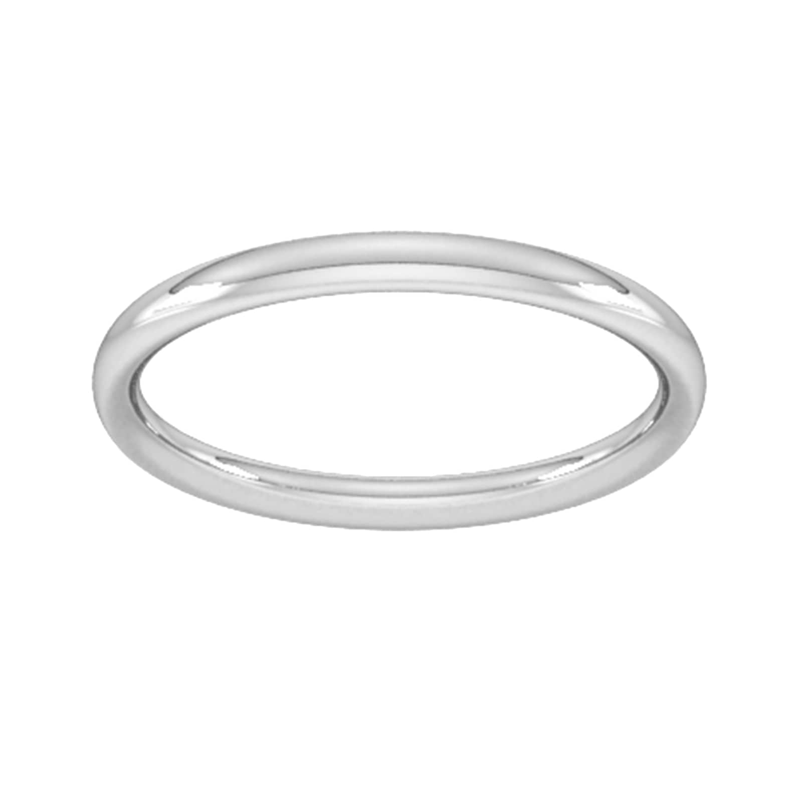 18ct White Gold 2mm Traditional Court Extra Heavy Wedding Ring - Ring Size V