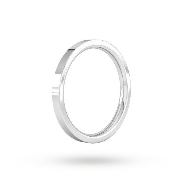 Goldsmiths 18ct White Gold 1.5mm Flat Court Heavy Wedding Ring Goldsmiths 18ct White Gold 1.5mm Flat Court Heavy Wedding Ring