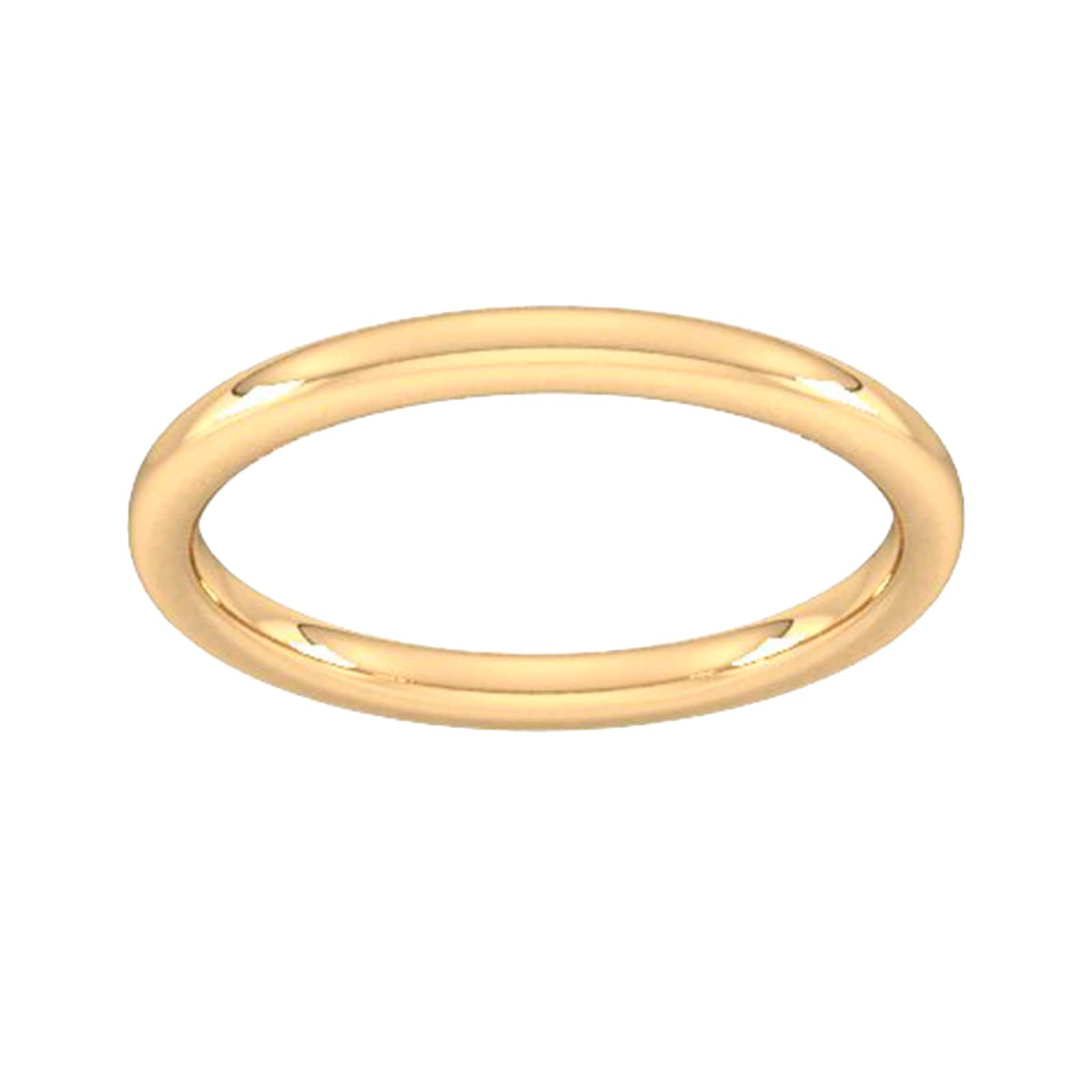Goldsmiths 18ct Yellow Gold 1.5mm Slight Court Heavy Wedding Ring