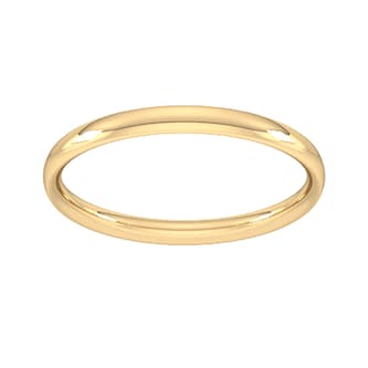 Goldsmiths 18ct Yellow Gold 1.5mm Traditional Court Standard Wedding Ring