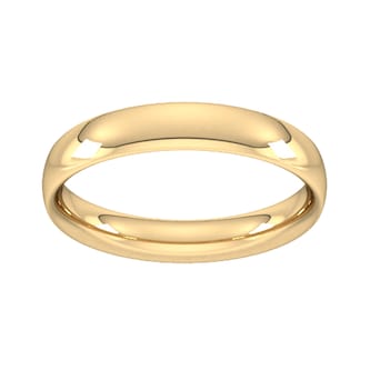 Goldsmiths 18ct Yellow Gold 4mm Traditional Court Extra Heavy Wedding Ring