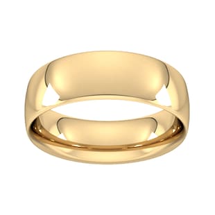 Goldsmiths 18ct Yellow Gold 7mm Traditional Court Extra Heavy Wedding Ring