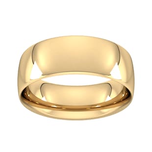 Goldsmiths 18ct Yellow Gold 8mm Traditional Court Extra Heavy Wedding Ring