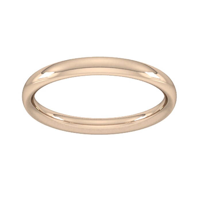 Goldsmiths 9ct Rose Gold 2.5mm Traditional Court Extra Heavy Wedding Ring - Ring Size R
