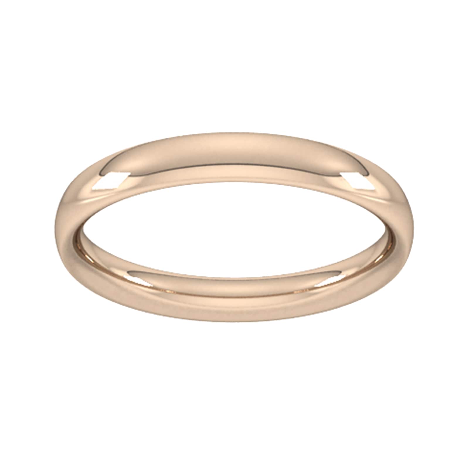 9ct Rose Gold 3mm Traditional Court Extra Heavy Wedding Ring - Ring Size O