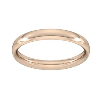Goldsmiths 9ct Rose Gold 3mm Traditional Court Extra Heavy Wedding Ring Goldsmiths 9ct Rose Gold 3mm Traditional Court Extra Heavy Wedding Ring