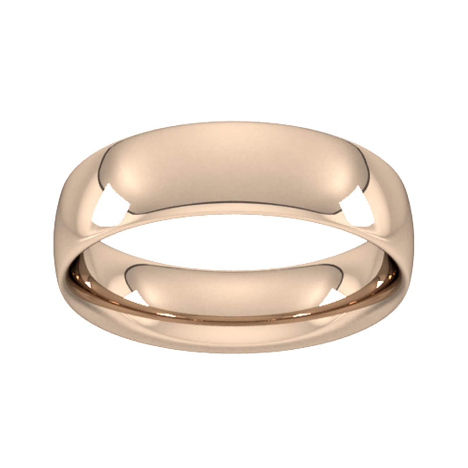 9ct Rose Gold 6mm Traditional Court Extra Heavy Wedding Ring - Ring Size H