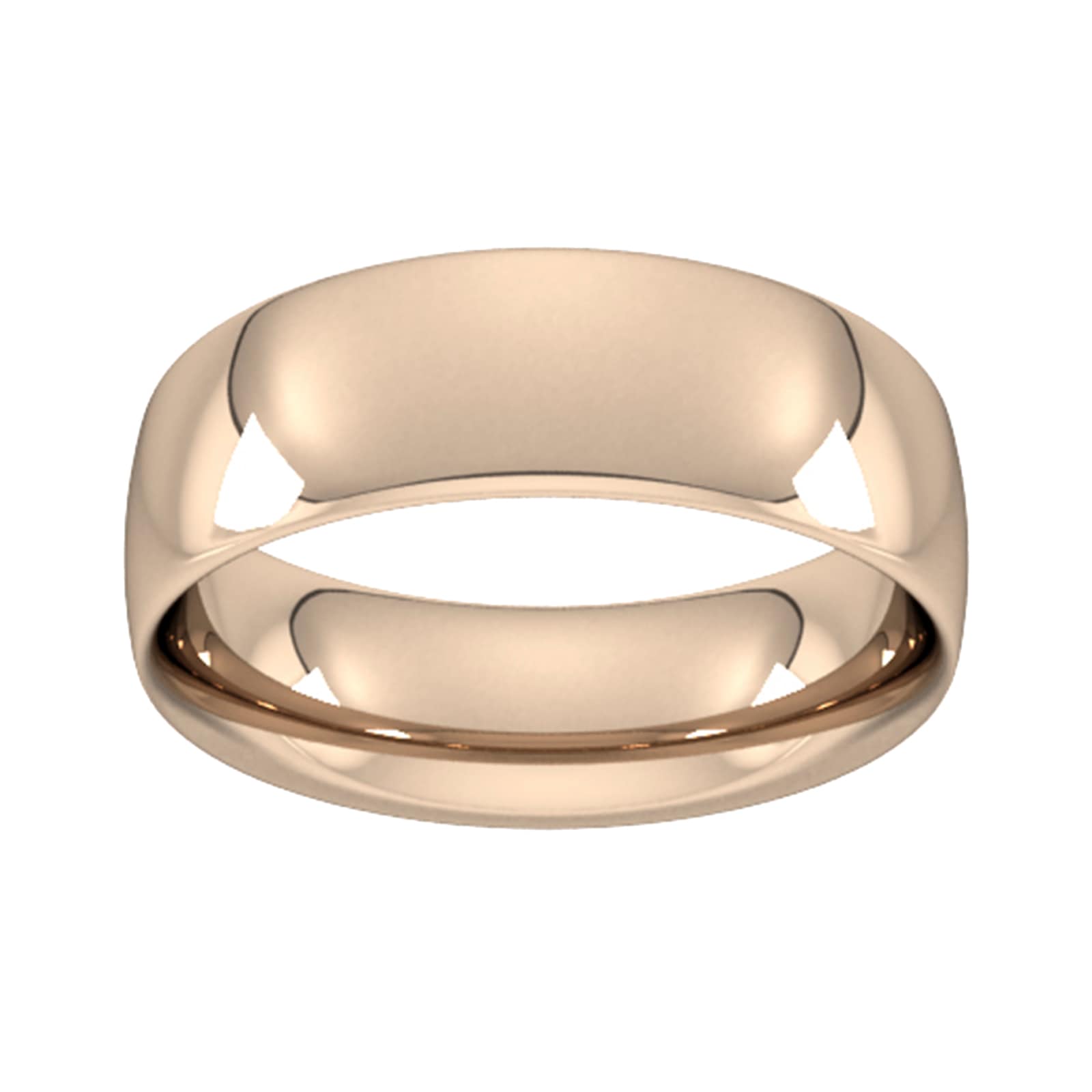 9ct Rose Gold 7mm Traditional Court Extra Heavy Wedding Ring - Ring Size T