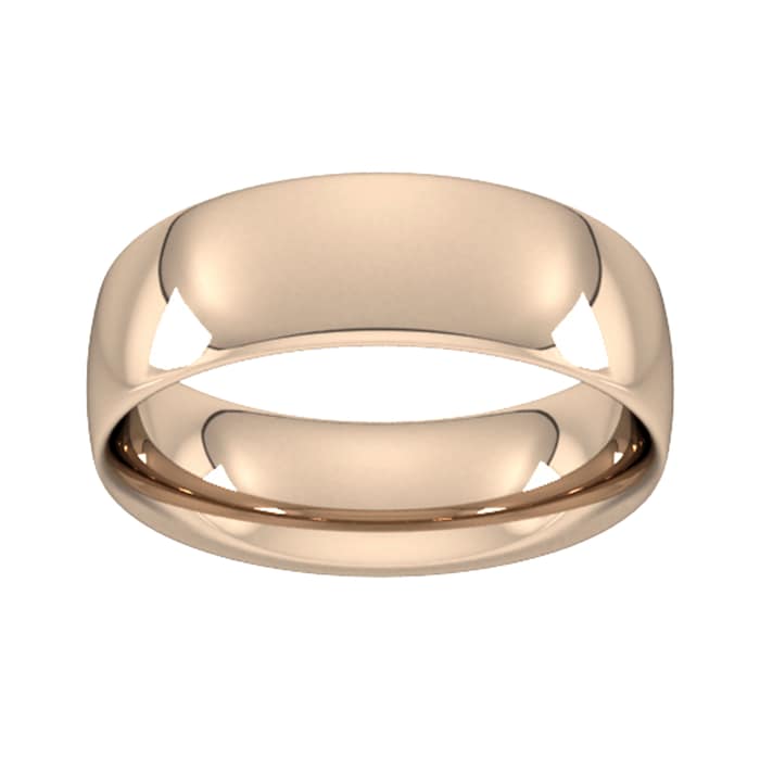 9ct Rose Gold 7mm Cushion Court Shape (Comfort Fit) Extra Heavy Weight Wedding Ring