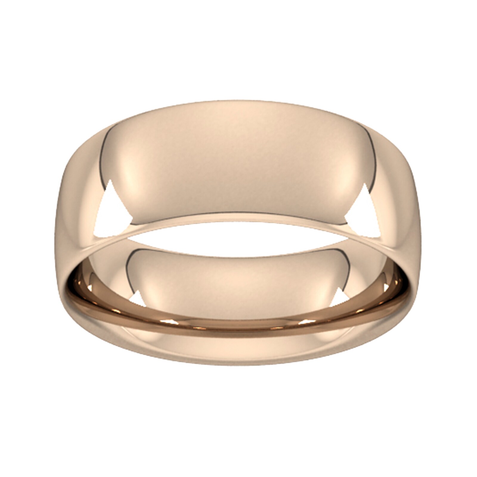 9ct Rose Gold 8mm Traditional Court Extra Heavy Wedding Ring - Ring Size S
