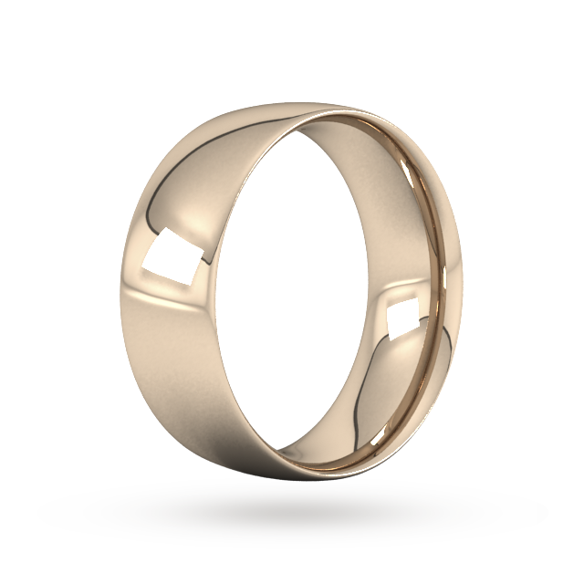 Goldsmiths 9ct Rose Gold 8mm Traditional Court Extra Heavy Wedding Ring - Ring Size P