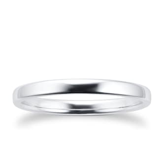 Goldsmiths 9ct White Gold 1.5mm Slight Court Standard Wedding Ring Goldsmiths 9ct White Gold 1.5mm Slight Court Standard Wedding Ring