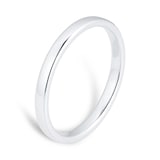 Goldsmiths 9ct White Gold 1.5mm Slight Court Standard Wedding Ring - Ring Size M