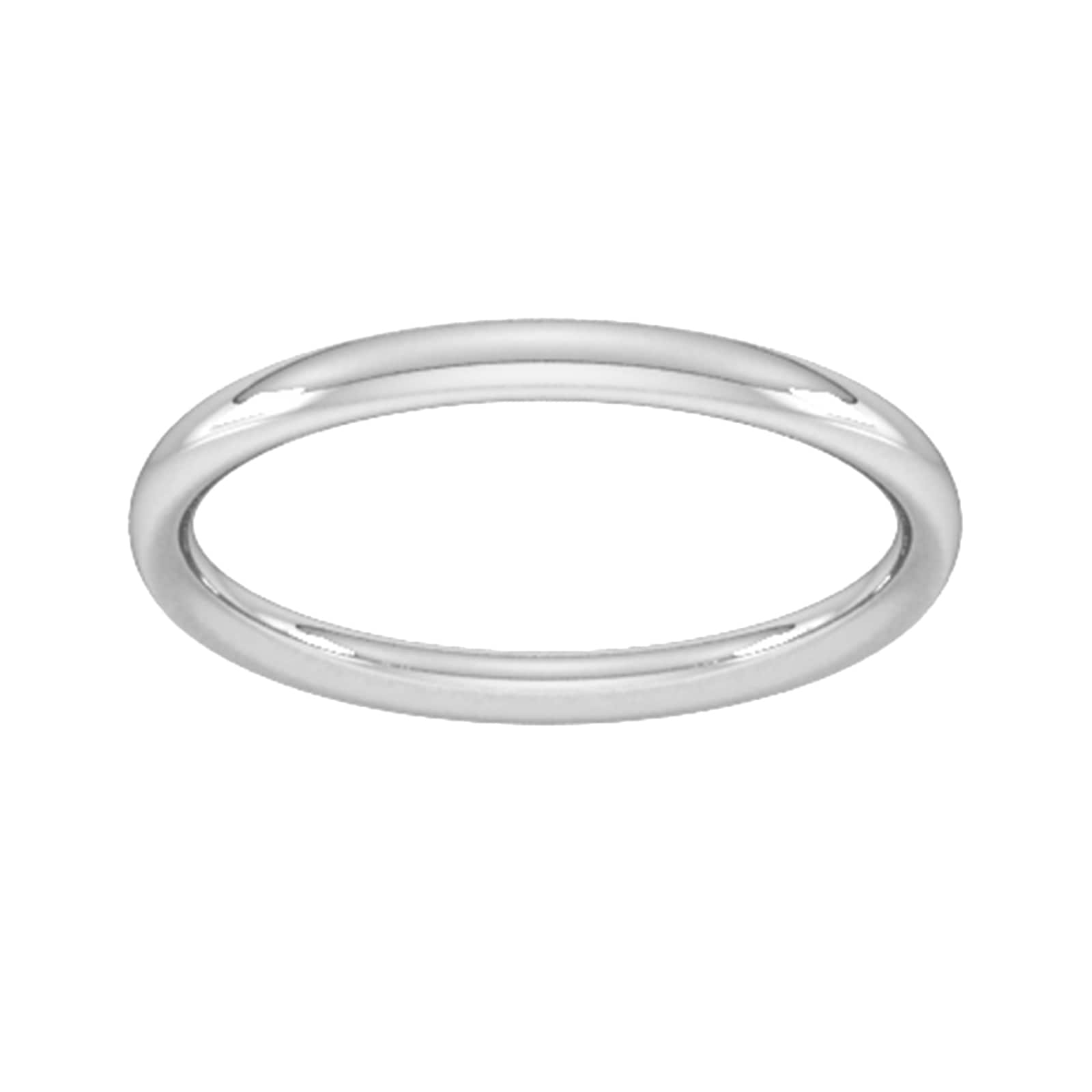 9ct White Gold 1.5mm Traditional Court Extra Heavy Wedding Ring - Ring Size L