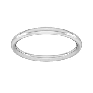 Goldsmiths 9ct White Gold 2mm Traditional Court Extra Heavy Wedding Ring