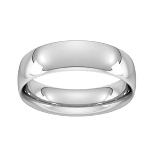 Goldsmiths 9ct White Gold 6mm Traditional Court Extra Heavy Wedding Ring