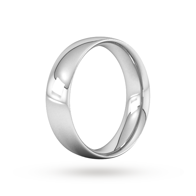 Goldsmiths 9ct White Gold 6mm Traditional Court Extra Heavy Wedding Ring