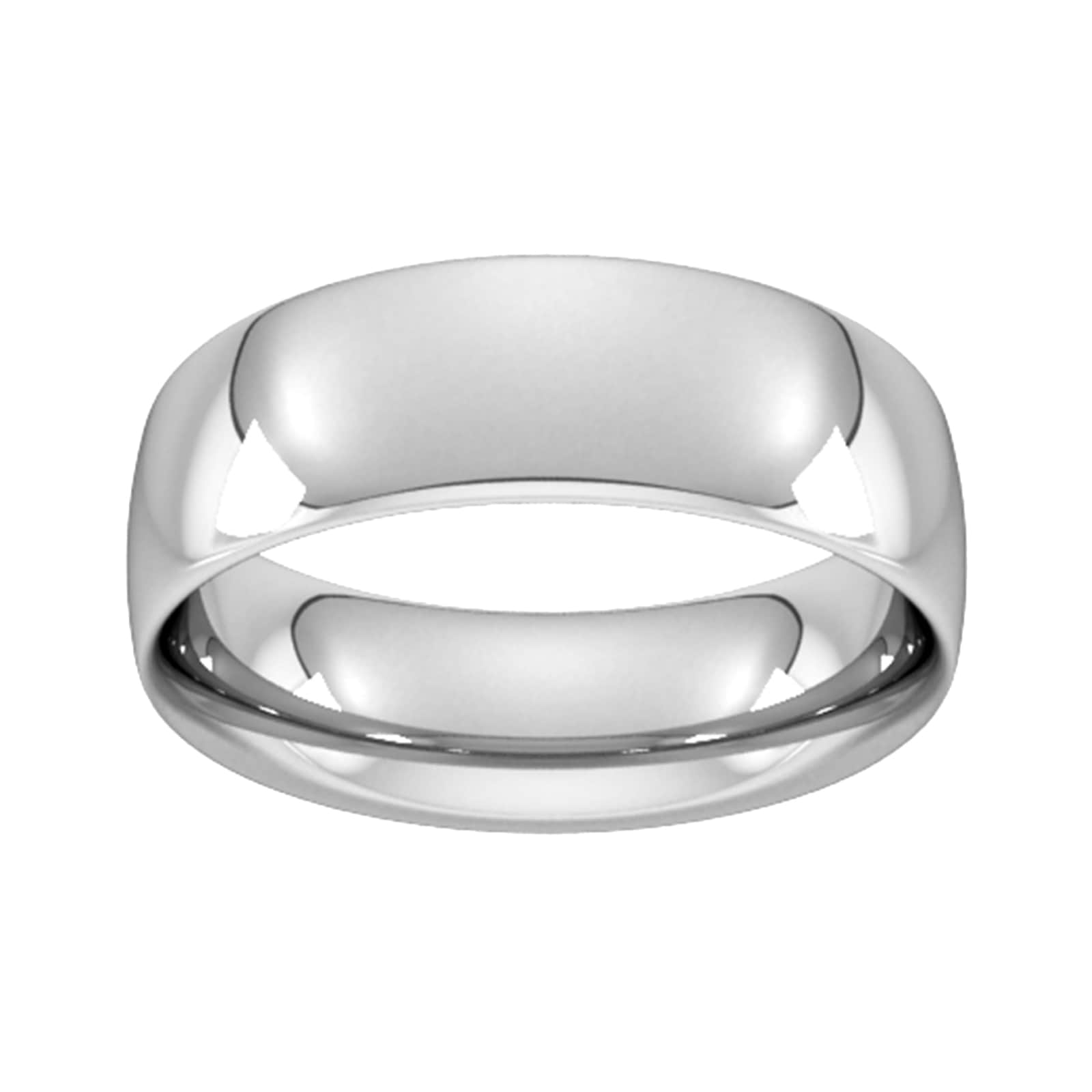 9ct White Gold 7mm Traditional Court Extra Heavy Wedding Ring - Ring Size G