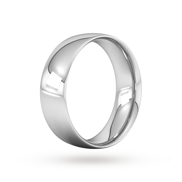 9ct White Gold Comfort Fit Court Wedding Ring - Hallmarked, All Sizes & Widths