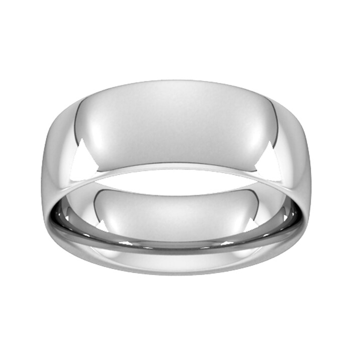 Goldsmiths 9ct White Gold 8mm Traditional Court Extra Heavy Wedding Ring - Ring Size V