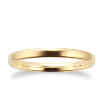 Goldsmiths 9ct Yellow Gold 1.5mm Slight Court Standard Wedding Ring