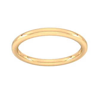 Goldsmiths 9ct Yellow Gold 1.5mm Slight Court Heavy Wedding Ring