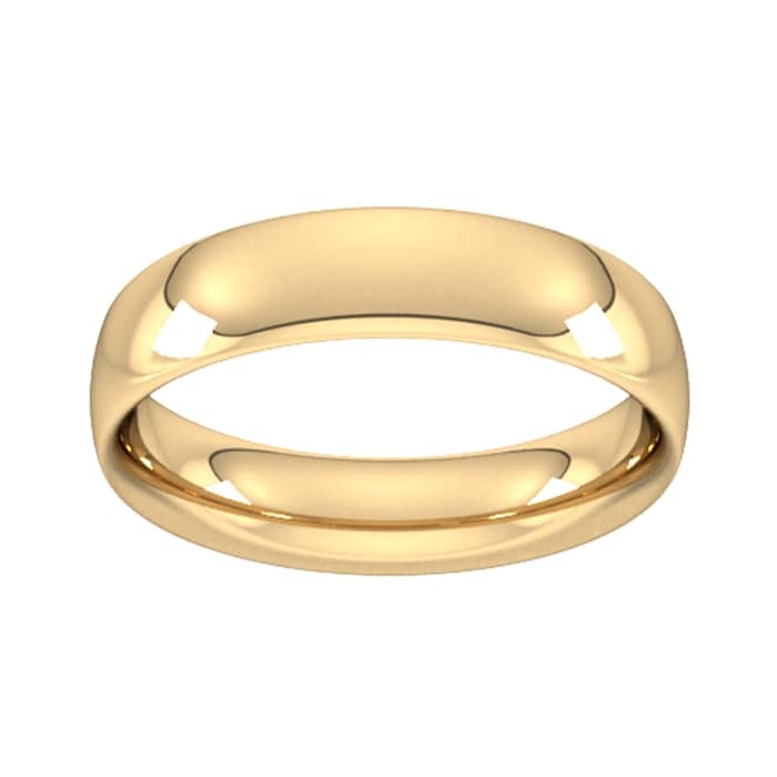Goldsmiths 9ct Yellow Gold 5mm Traditional Court Extra Heavy Wedding Ring