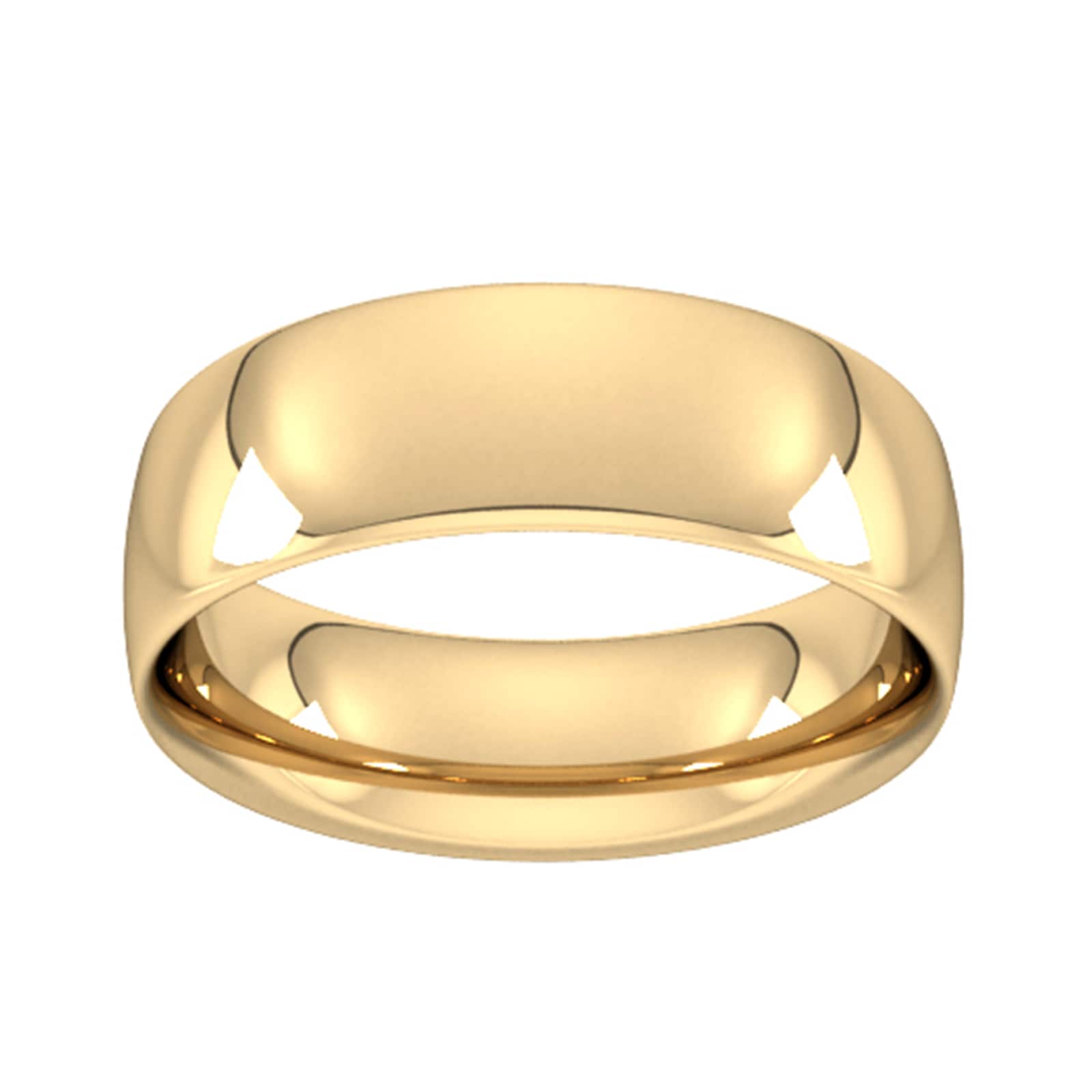 9ct Yellow Gold 7mm Traditional Court Extra Heavy Wedding Ring - Ring Size K