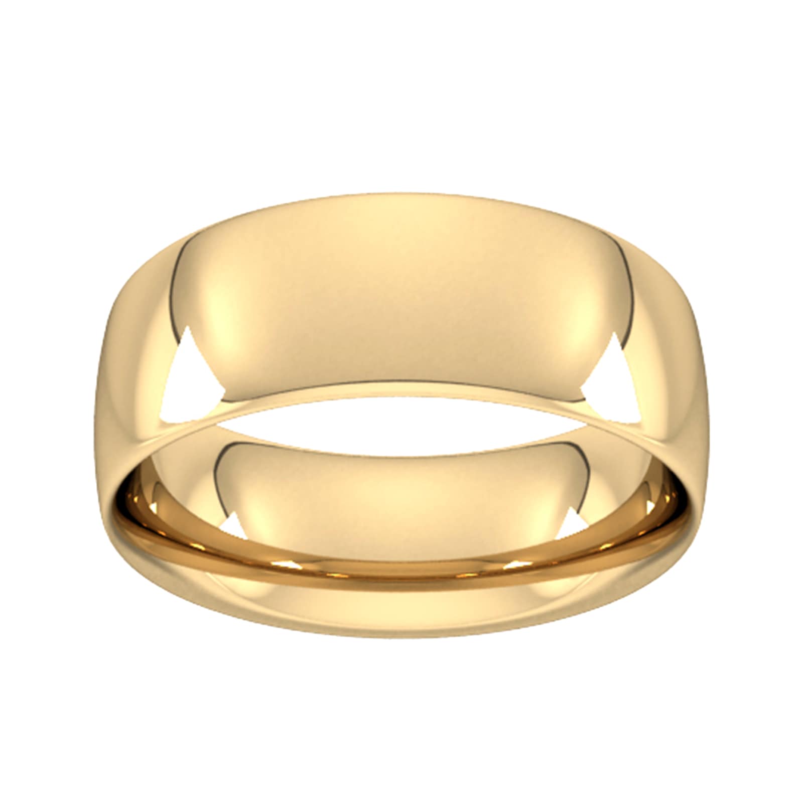 9ct Yellow Gold 8mm Traditional Court Extra Heavy Wedding Ring - Ring Size J