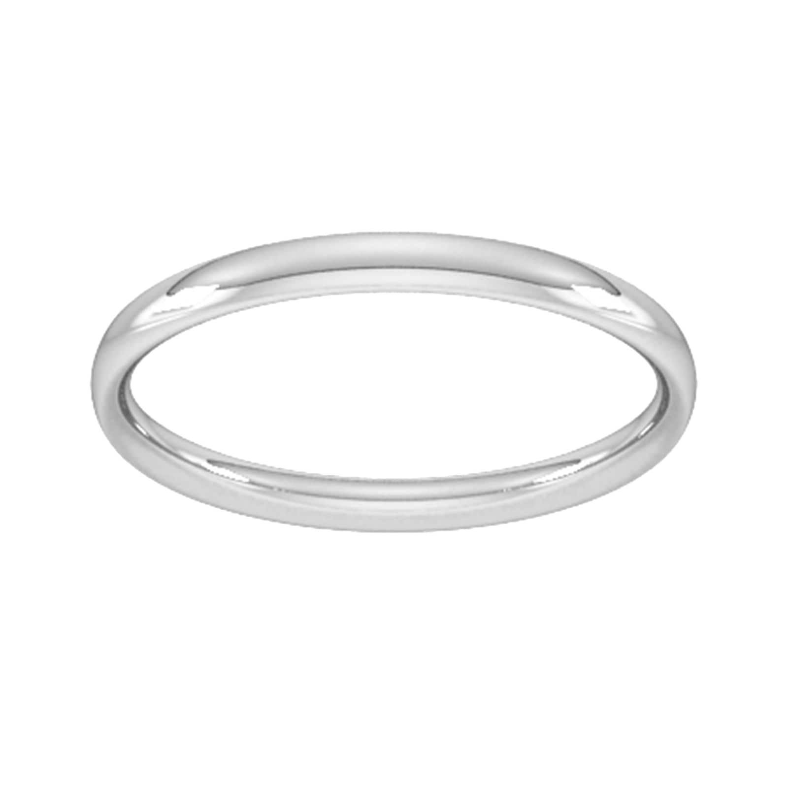 Platinum 1.5mm Traditional Court Standard Wedding Ring - Ring Size I