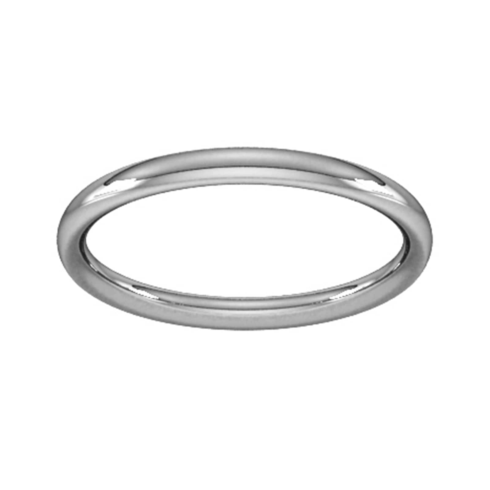 Platinum 1.5mm Traditional Court Extra Heavy Wedding Ring - Ring Size O