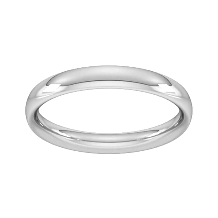 Goldsmiths Platinum 3mm Traditional Court Extra Heavy Wedding Ring - Ring Size K