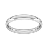 Goldsmiths Platinum 3mm Traditional Court Extra Heavy Wedding Ring - Ring Size K