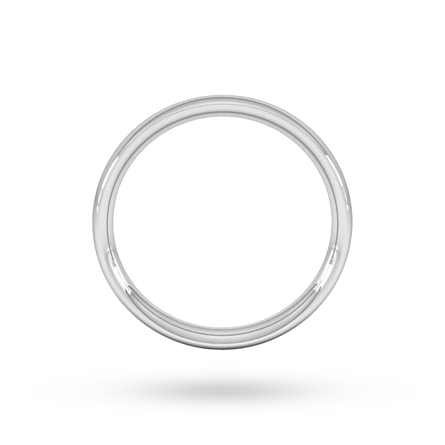 Goldsmiths Platinum 3mm Traditional Court Extra Heavy Wedding Ring - Ring Size K