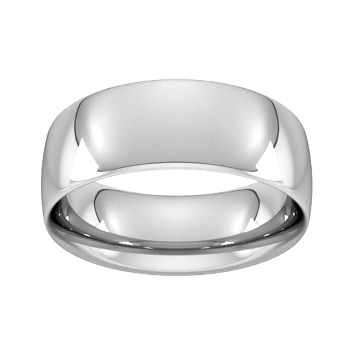 Goldsmiths Platinum 8mm Traditional Court Extra Heavy Wedding Ring - Ring Size T