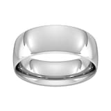 Goldsmiths Platinum 8mm Traditional Court Extra Heavy Wedding Ring - Ring Size T