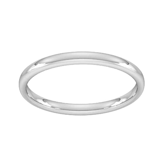 Goldsmiths Palladium 1.5mm Slight Court Standard Wedding Ring - Ring Size R