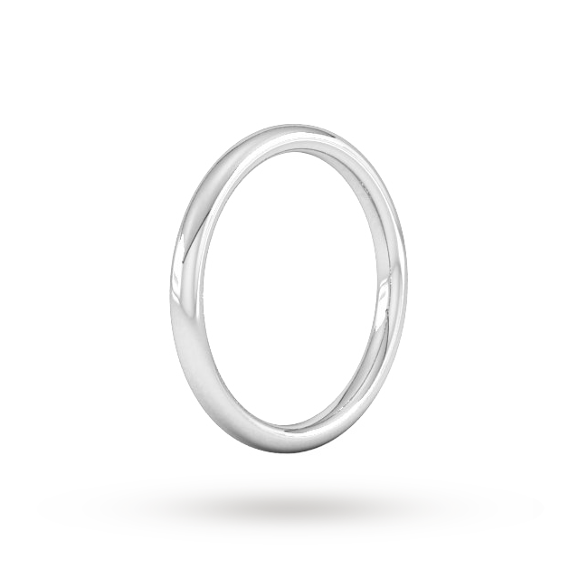 Goldsmiths Palladium 1.5mm Slight Court Heavy Wedding Ring - Ring Size R