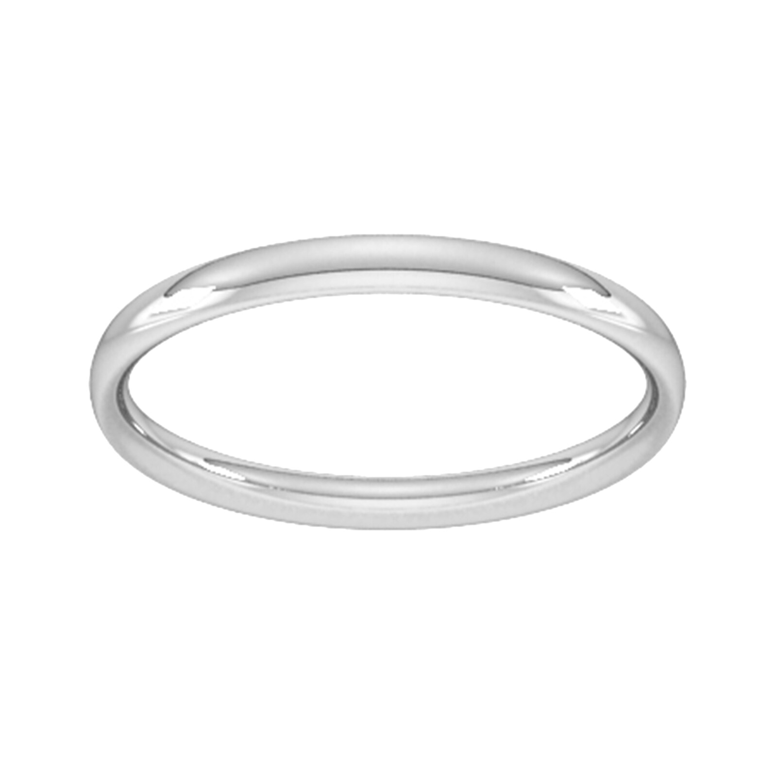 Palladium 1.5mm Traditional Court Standard Wedding Ring - Ring Size G