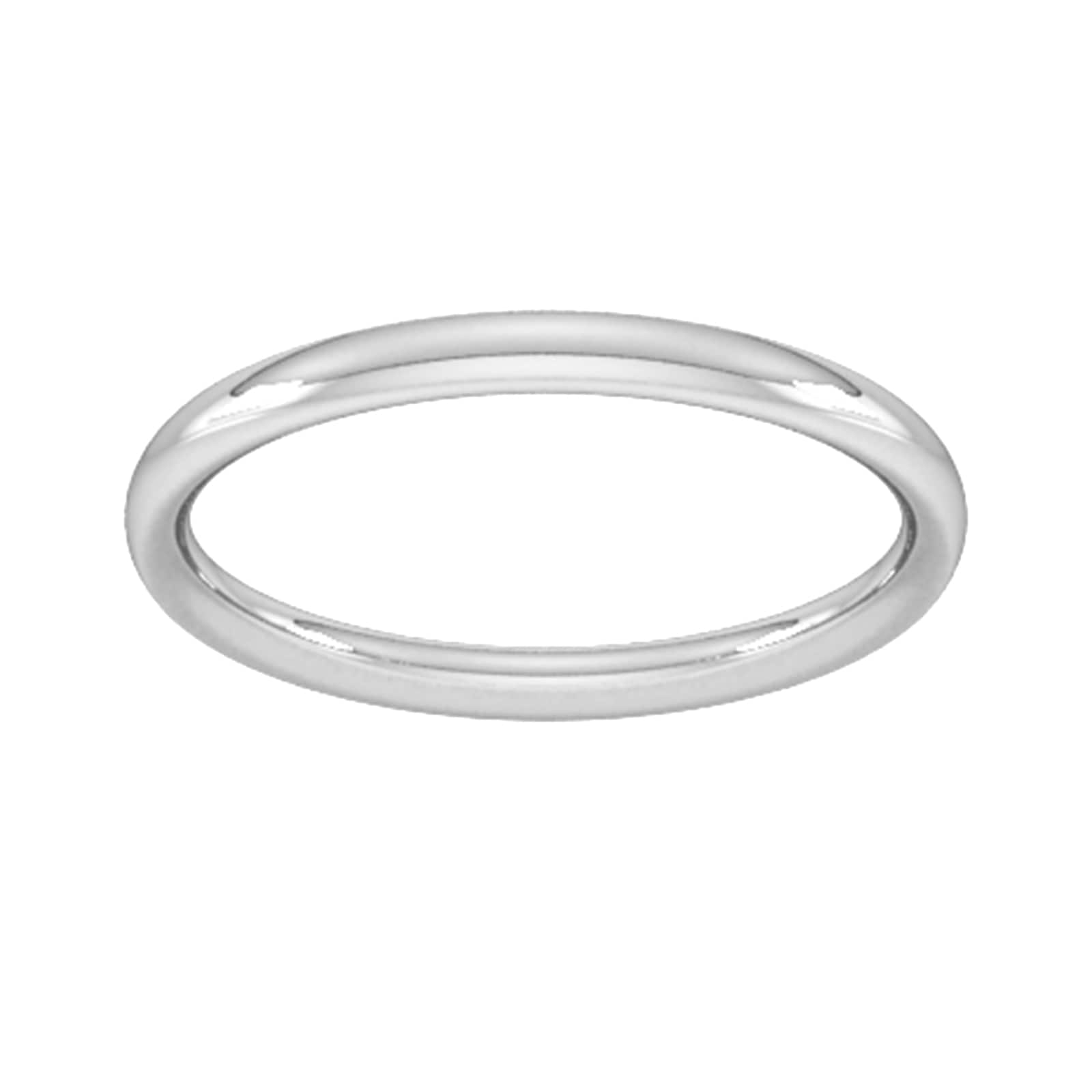 Palladium 1.5mm Traditional Court Heavy Wedding Ring - Ring Size F