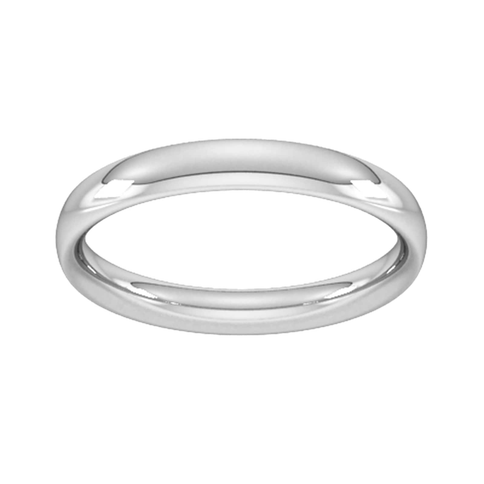 Palladium 3mm Traditional Court Extra Heavy Wedding Ring - Ring Size W