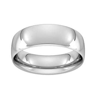 Goldsmiths Palladium 7mm Traditional Court Extra Heavy Wedding Ring