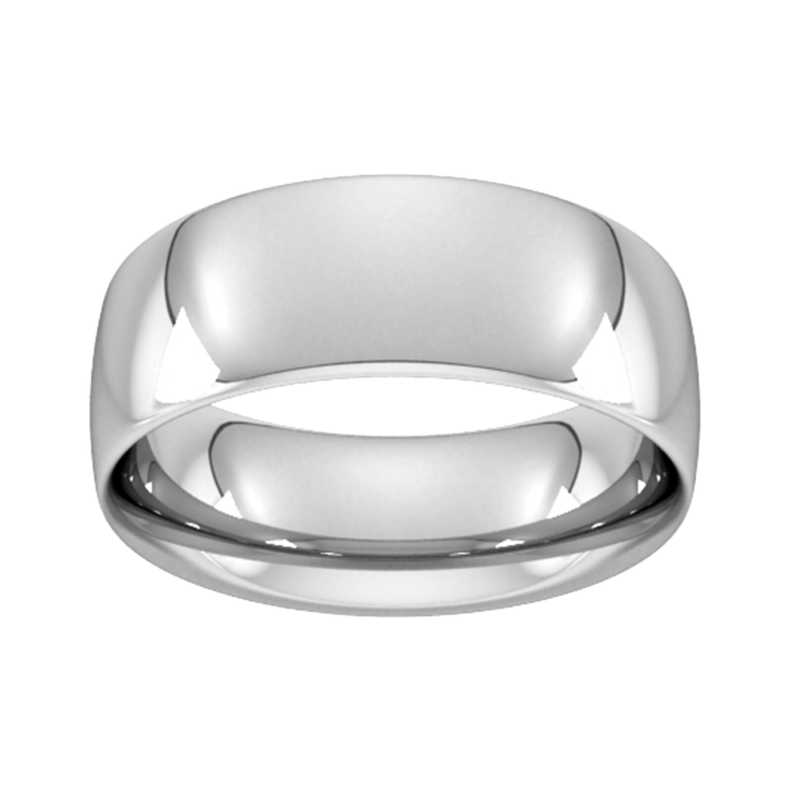 Palladium 8mm Traditional Court Extra Heavy Wedding Ring - Ring Size M