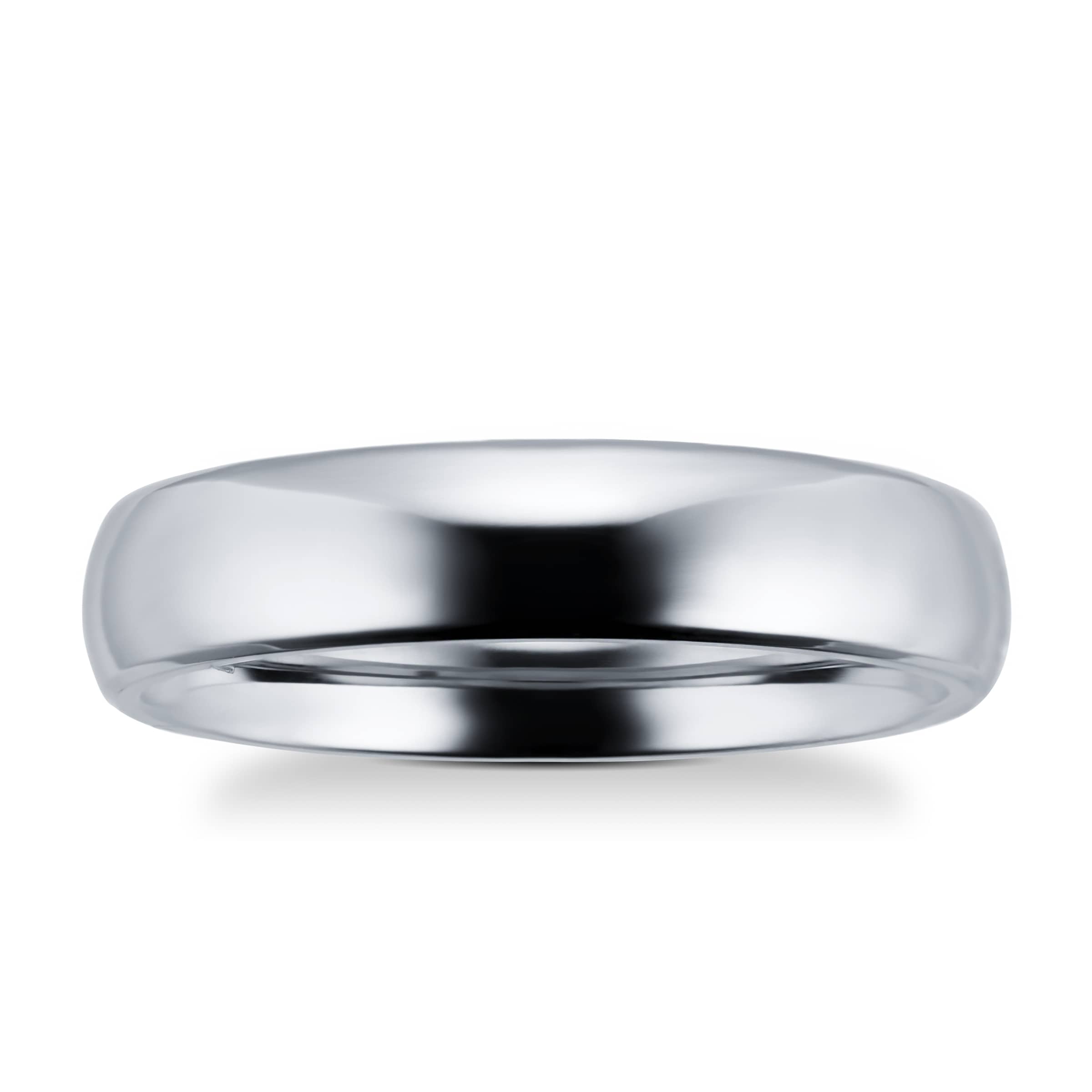5mm Plain Band Ring In Titanium - Ring Size S