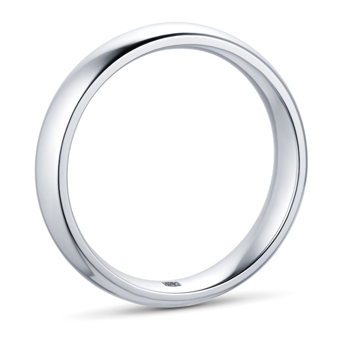 Goldsmiths 5mm Plain Band Ring In Titanium - Ring Size R