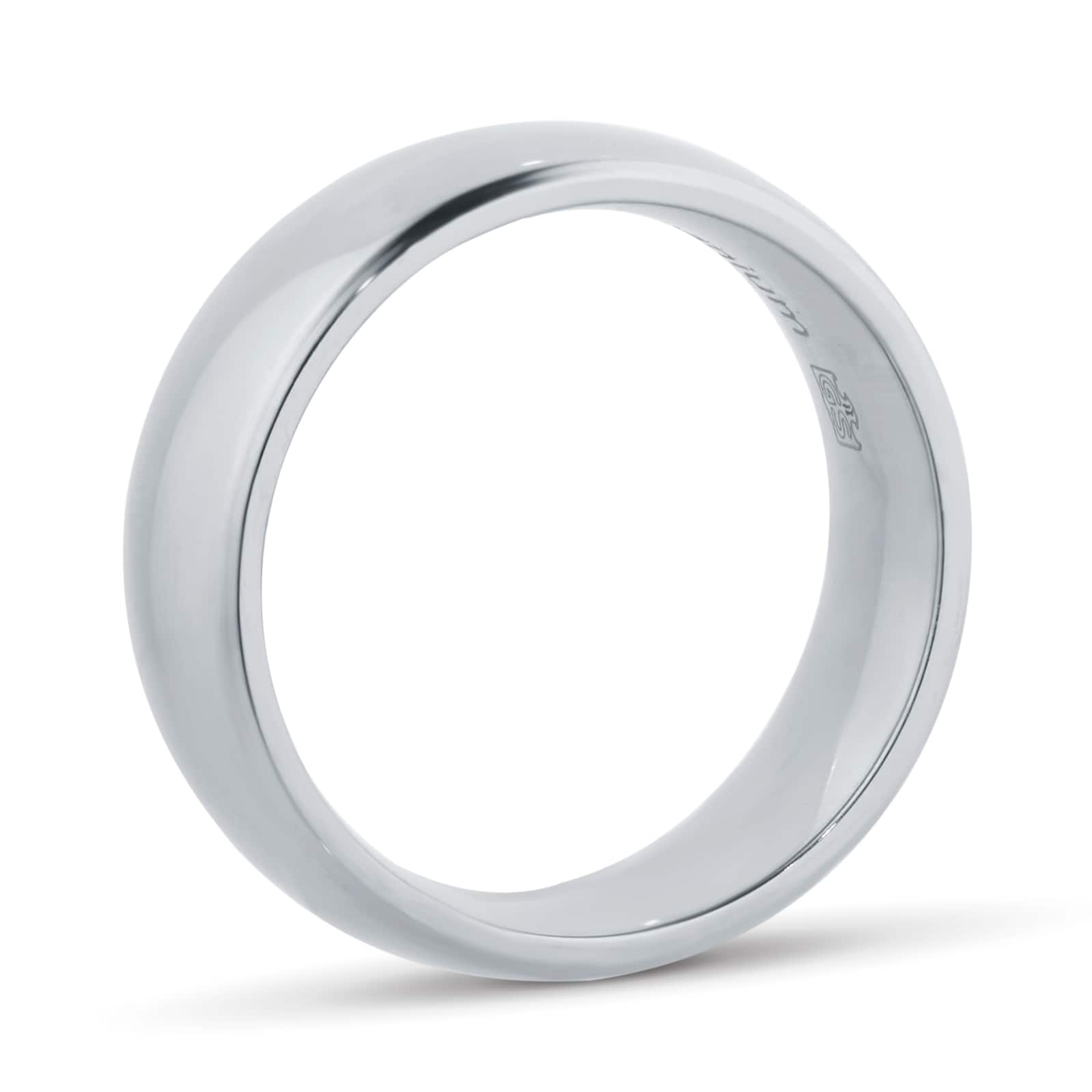 Goldsmiths 7mm Gents Plain Band Ring In Titanium - Ring Size N