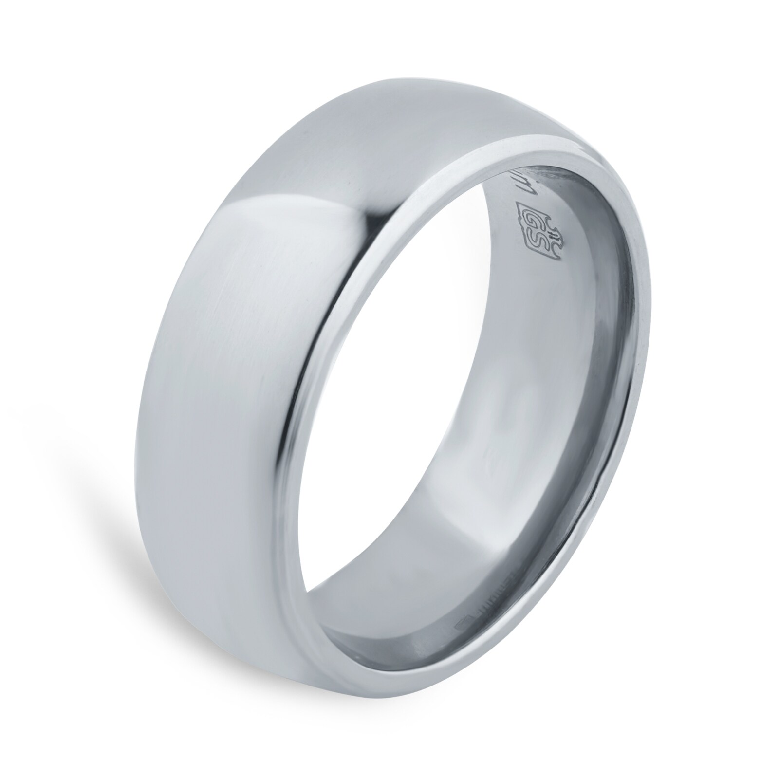 Goldsmiths 7mm Gents Plain Band Ring In Titanium - Ring Size N