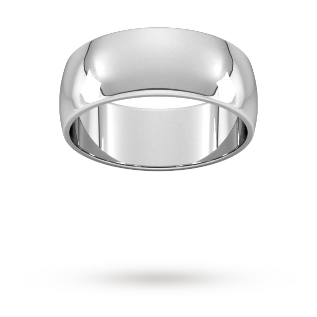 Goldsmiths 8mm D Shape Standard Wedding Ring In 18 Carat White Gold