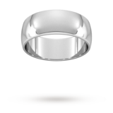 Goldsmiths 8mm D Shape Standard Wedding Ring In 18 Carat White Gold